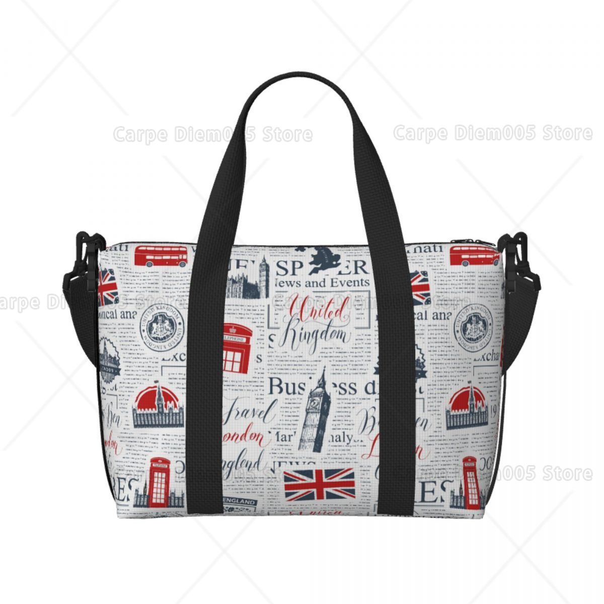 Women Bags Uk - Vintage UK London Newspaper Travel Luggage
