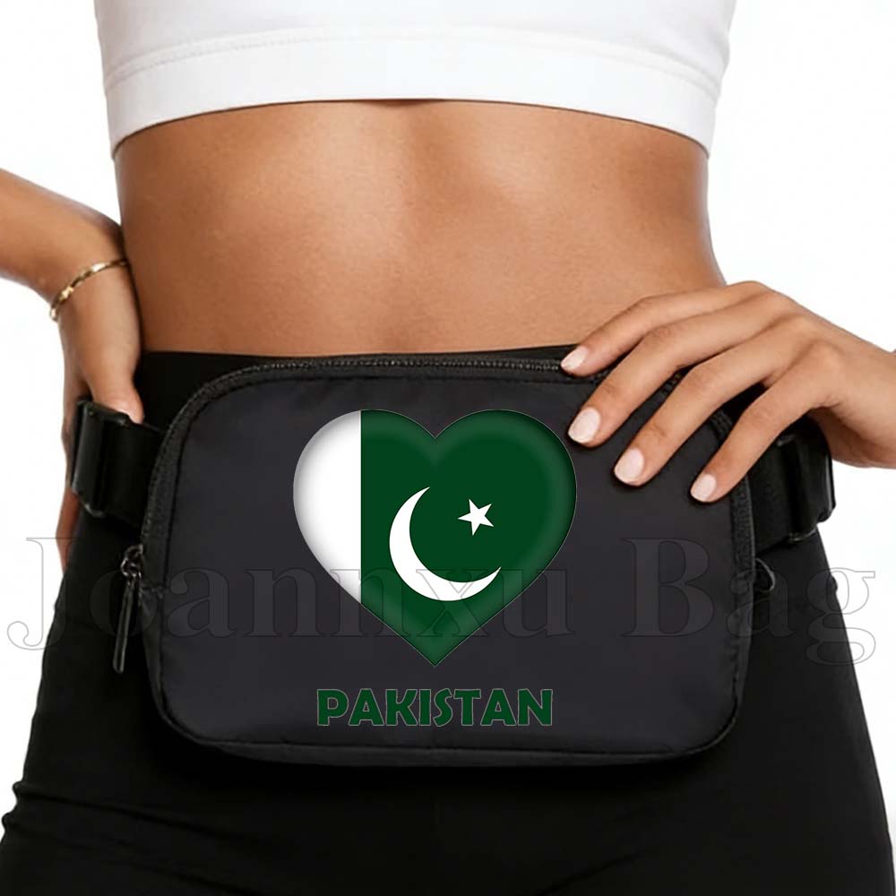 Women Bags In Pakistan - Pakistan Heart Flag Chest Mobile Waist