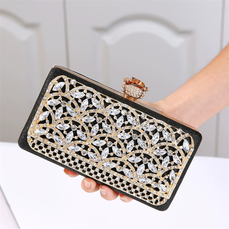 Women Bags In Dubai - Luxury Diamond Metal Frame Evening Bag