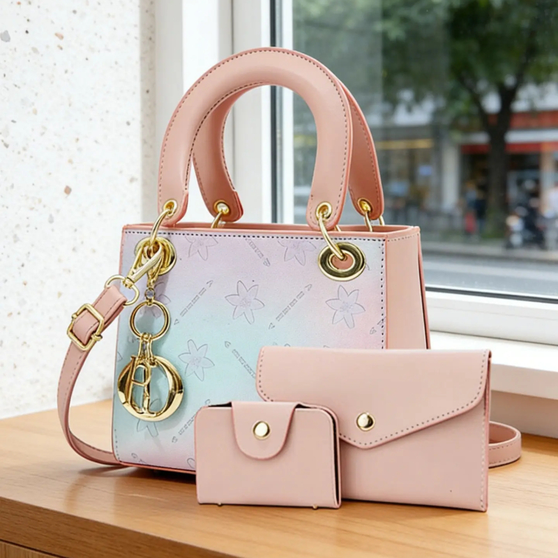 Women Bags And Purses - Gradient Printed Crossbody Shoulder Bag Set,