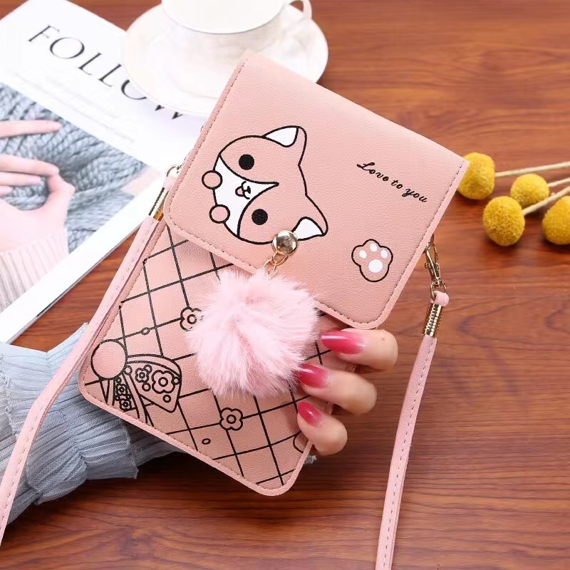 Women Bags Mini - Cute Cartoon Pattern Touch-Screen Phone Bag