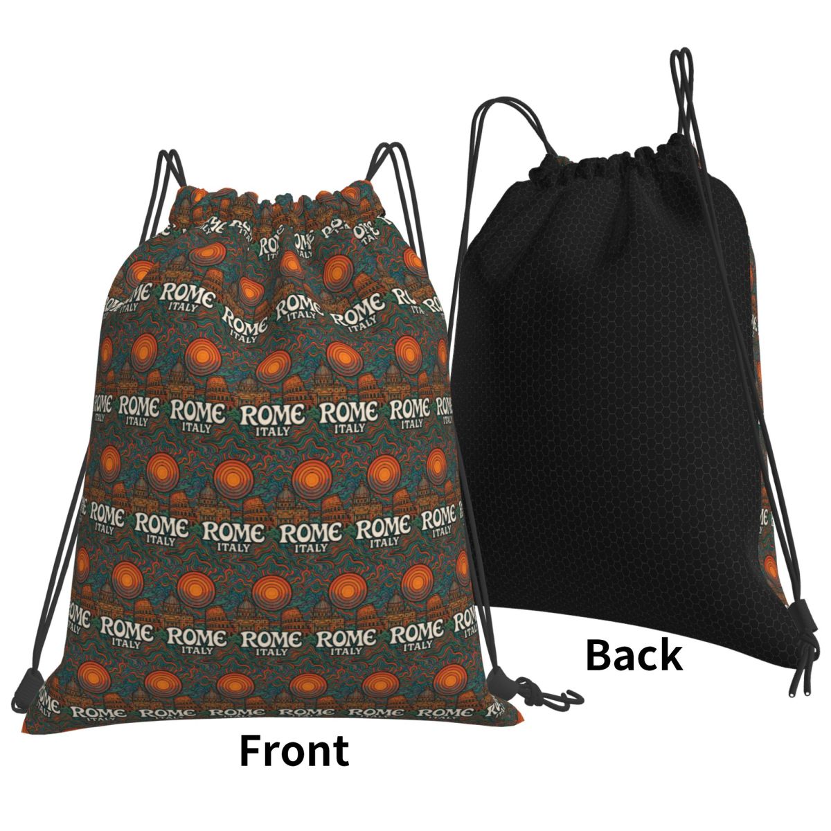 Women Bags Rome - Rome Italy Trippy Art Backpacks Portable