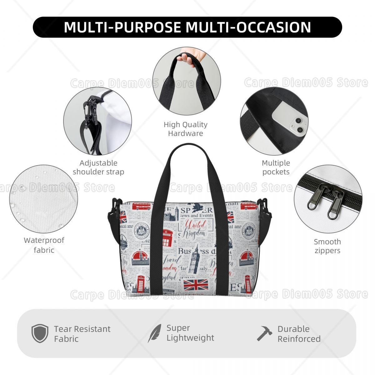 Vintage UK London Newspaper Tr - Women Bags Uk 评论和价格