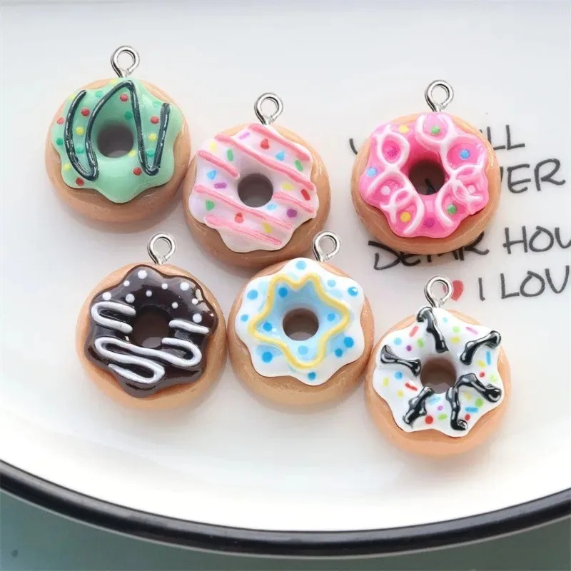 10Pcs Resin Donut Charms Color - Women Bags Mini 评论和价格