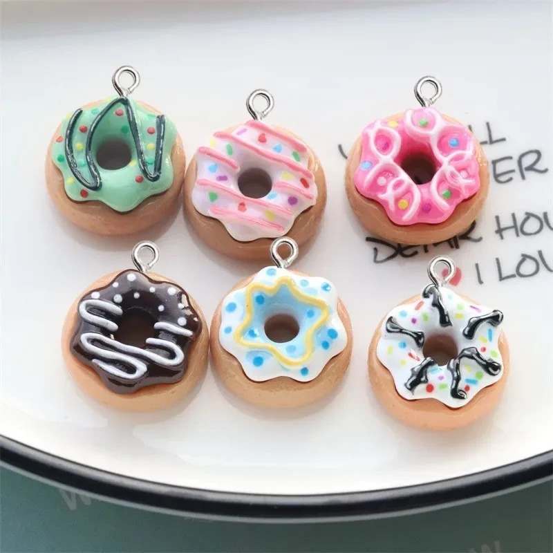 10Pcs Resin Donut Charms Color - Women Bags Mini 评论和价格