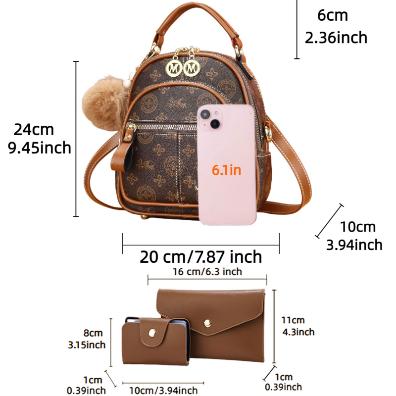 3-piece women's bag set, light - Women Bags Mini 评论和价格
