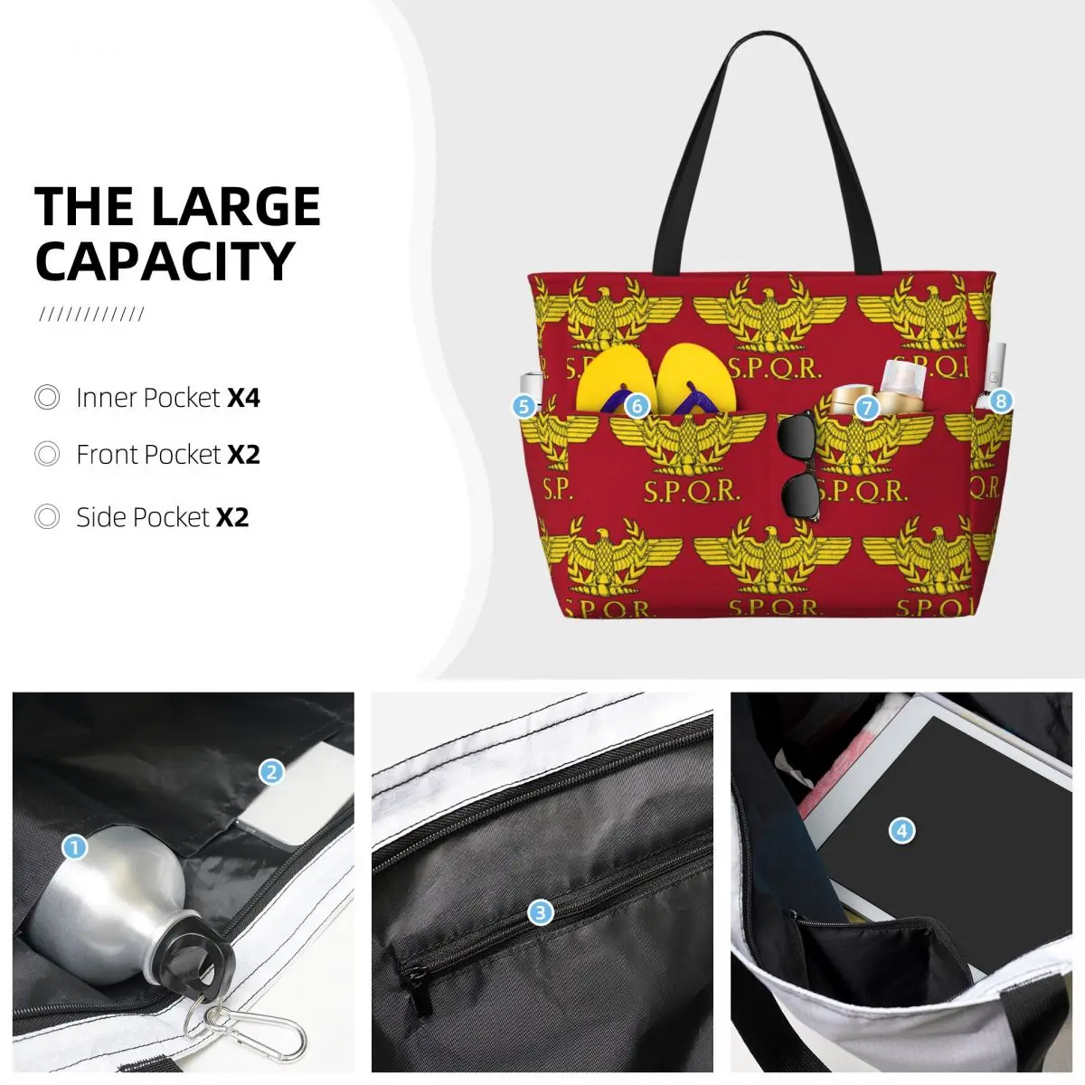 Rome SPQR Roman Beach Tote Bag - Women Bags Rome 评论和价格