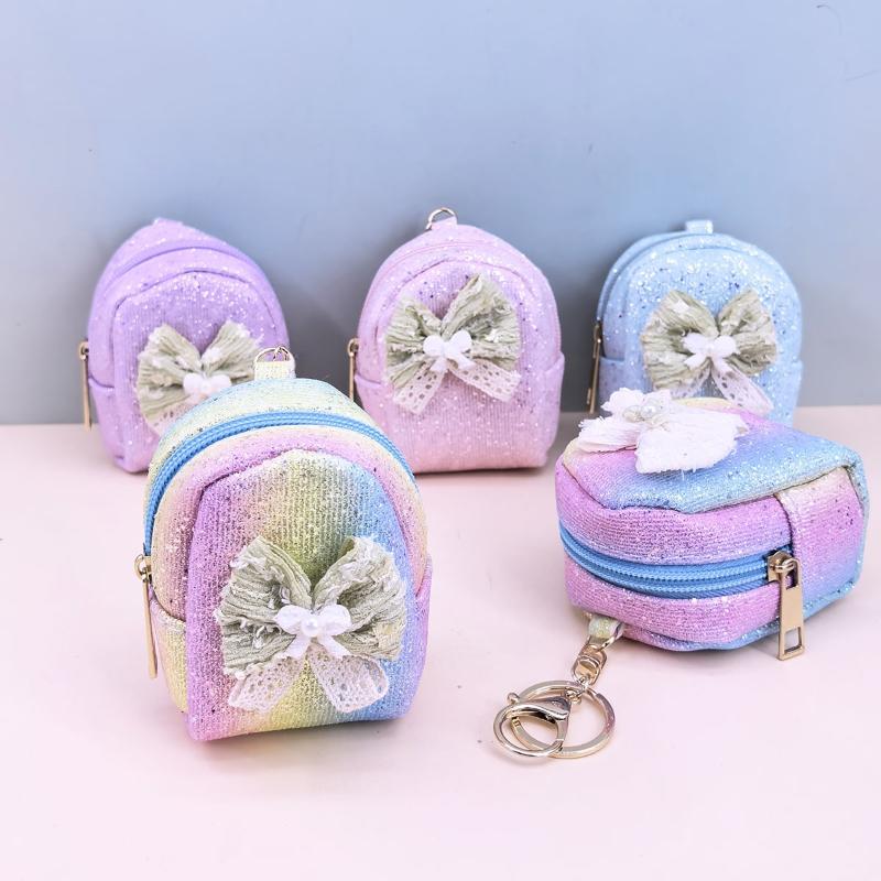 Mini Sequin  Purse Bow Keychai - Women Bags Mini 评论和价格