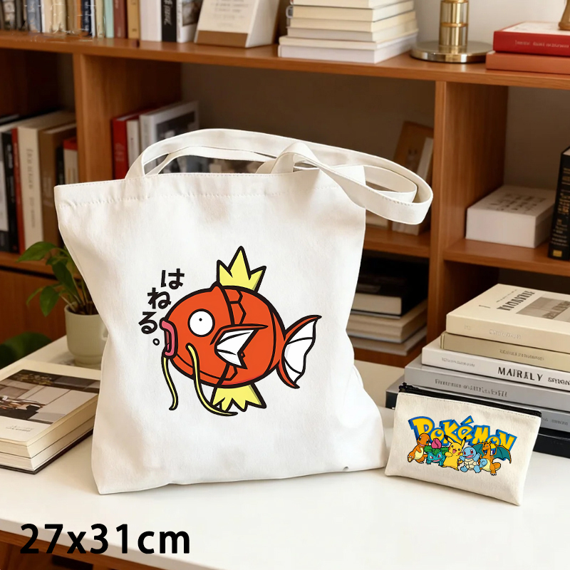 2PCS Pokemoned Canvas Bag and  - Women Bags And Purses 评论和价格