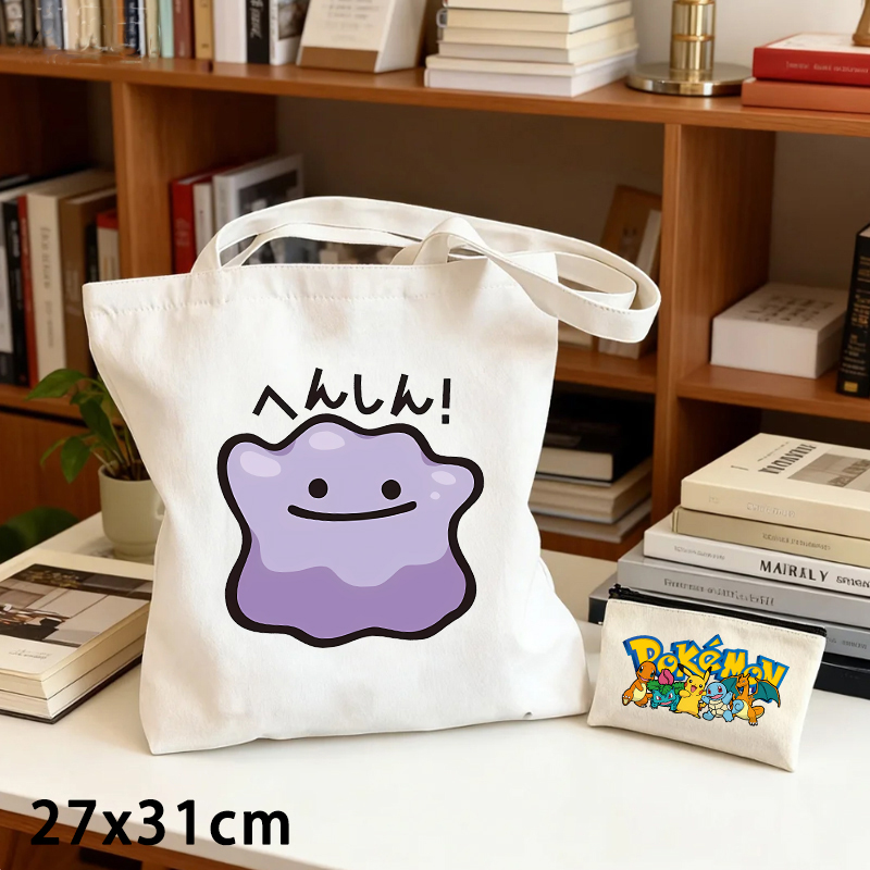2PCS Pokemoned Canvas Bag and  - Women Bags And Purses 评论和价格