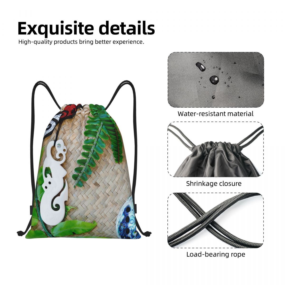 NZ Maoris Theme Drawstring Bag - Women Bags Nz 评论和价格