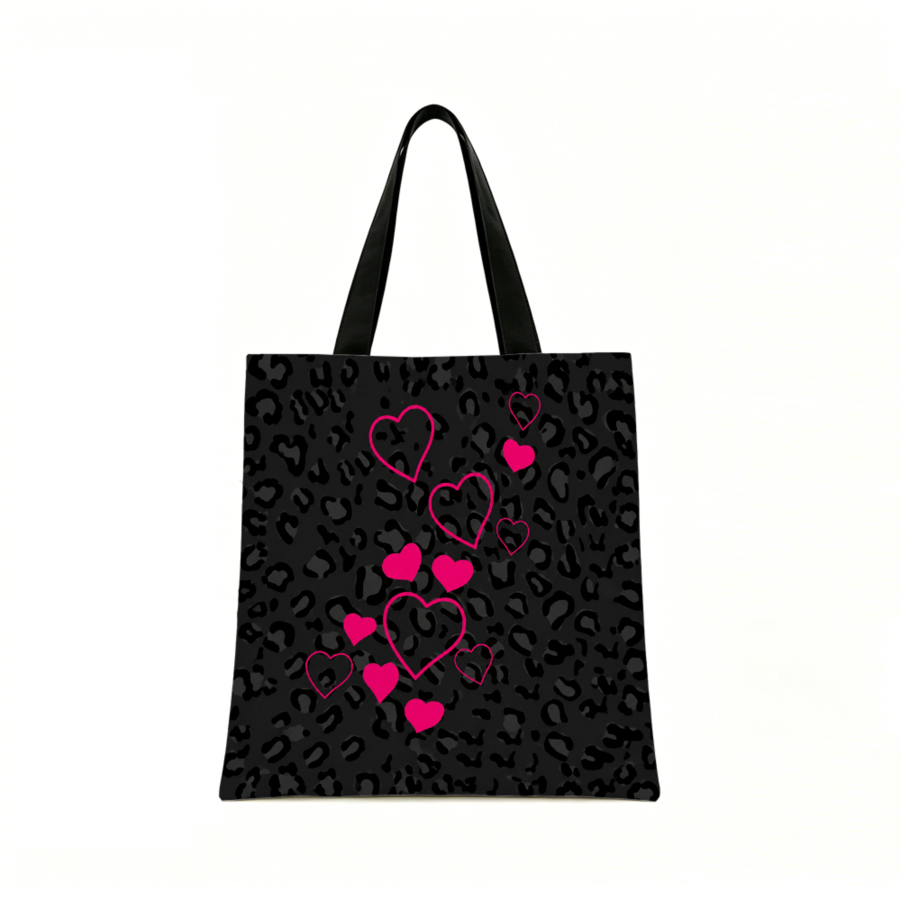 Black Leopard Print Pink Heart - Women Bags And Purses 评论和价格